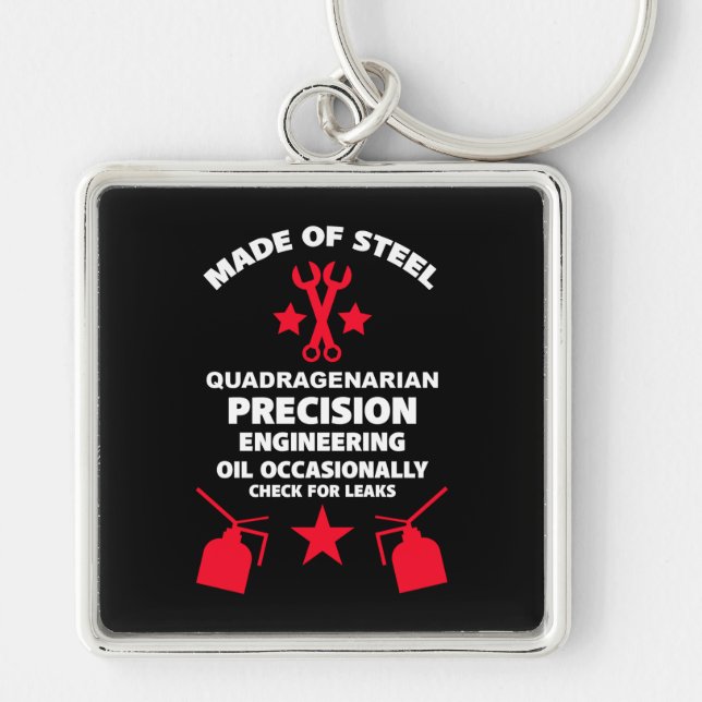 Quadragenarian Birthday Key Ring (Front)