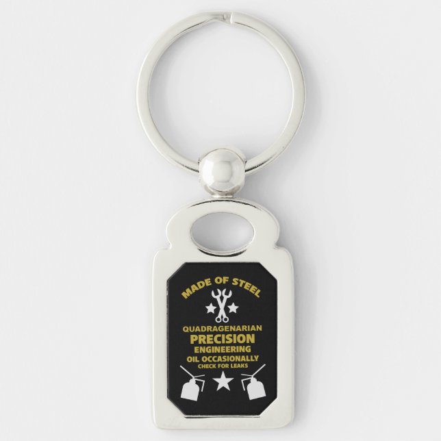 Quadragenarian Birthday Key Ring (Front)