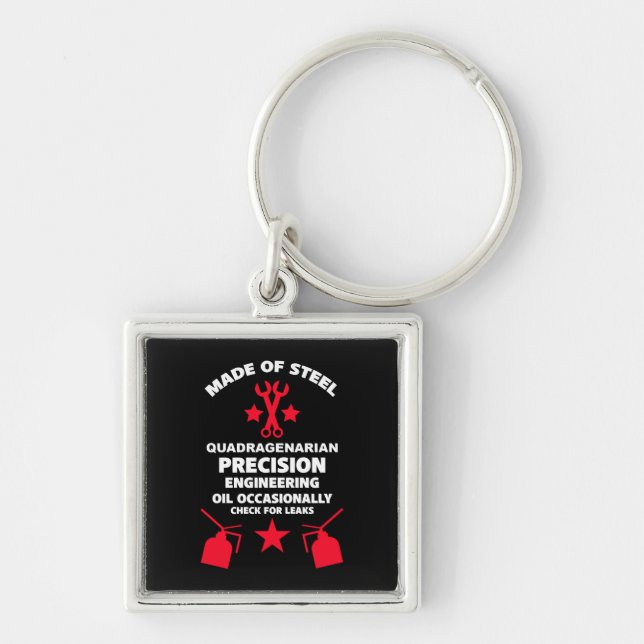 Quadragenarian Birthday Key Ring (Front)