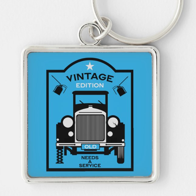 Quadragenarian Happy Birthday Over The Hill Key Ring (Front)