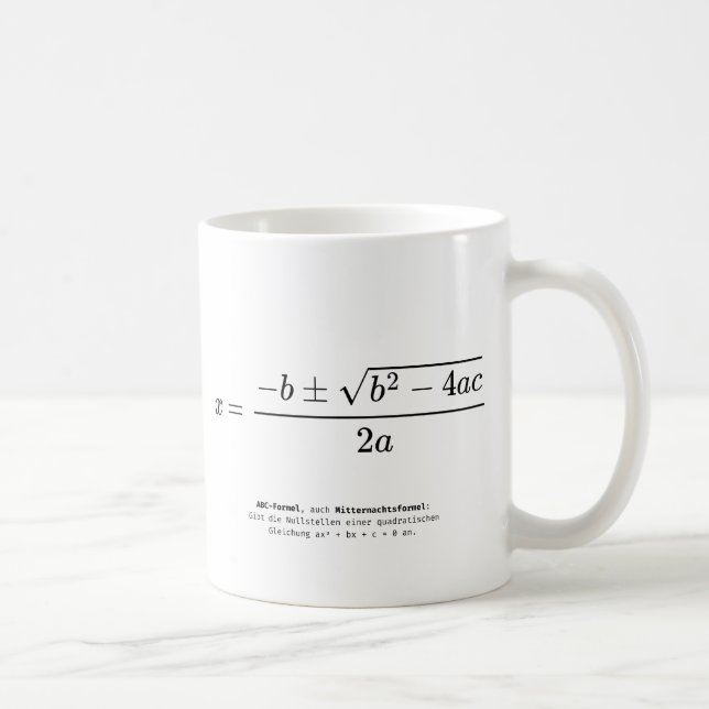 Quadratic Equation Design – ABC Formel Coffee Mug (Right)