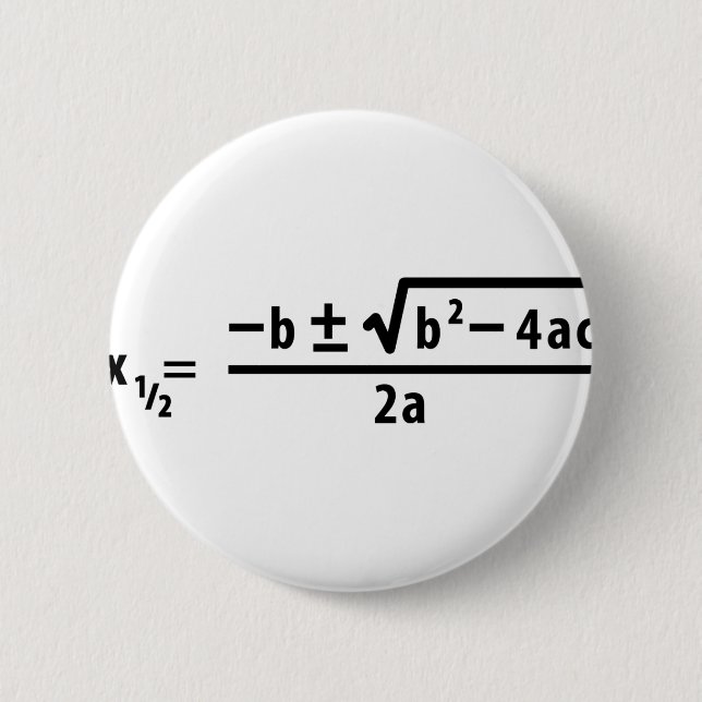 quadratic formula 6 cm round badge (Front)