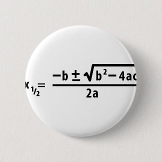 quadratic formula 6 cm round badge