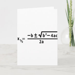 quadratic formula card