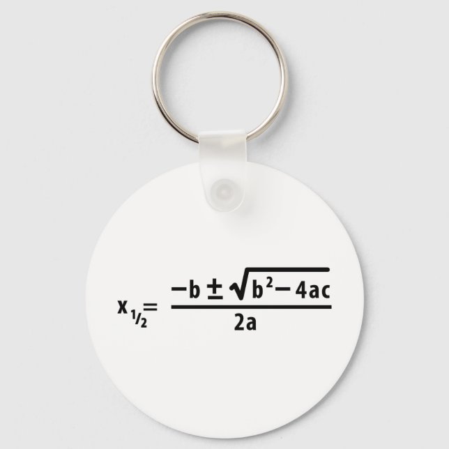 quadratic formula key ring (Front)