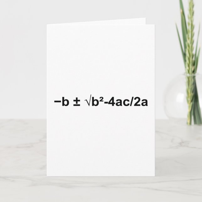 Quadratic Formula Math Mathematical Physics Card (Front)