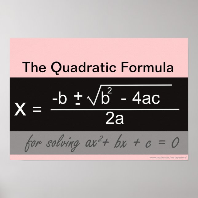 Quadratic Formula Math Poster (Front)