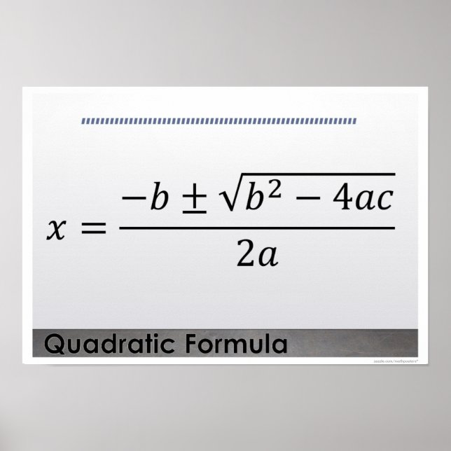 Quadratic Formula Math Poster (Front)