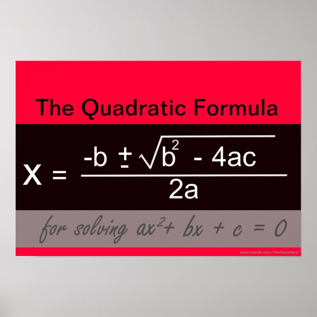 Quadratic Formula Math Poster (Front)