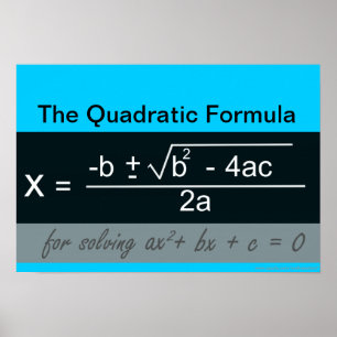 Quadratic Formula Math Poster