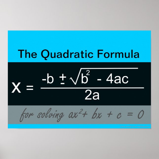 Quadratic Formula Math Poster (Front)