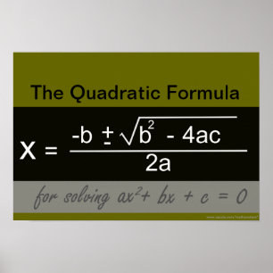 Quadratic Formula Math Poster