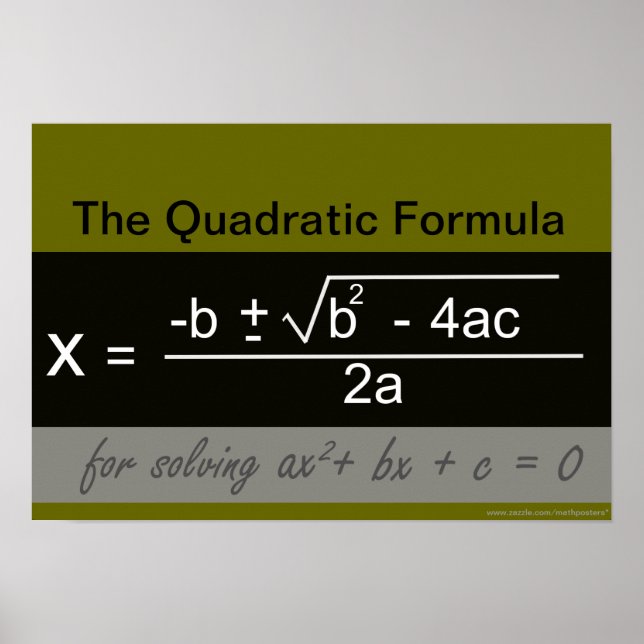 Quadratic Formula Math Poster (Front)
