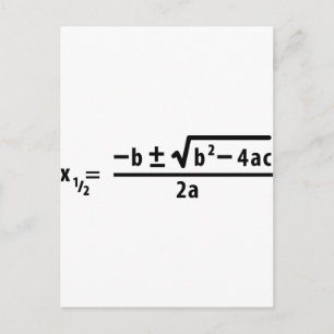 quadratic formula postcard