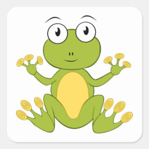 Quadratic stickers - frog