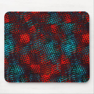 Quadriculados riscados em vermelho e azul claro. mouse pad