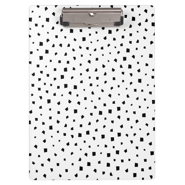 Quadrilateral irregular shapes pattern monochrome clipboard (Front)