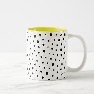 Quadrilateral irregular shapes pattern monochrome Two-Tone coffee mug