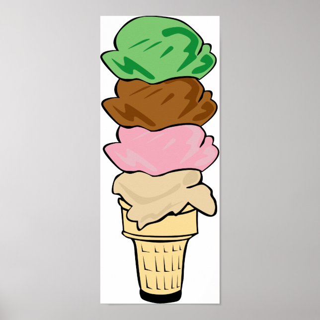 Quadruple Ice Cream Cone Poster (Front)