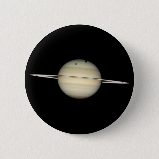 Quadruple Saturn Moon Transit 6 Cm Round Badge (Front)