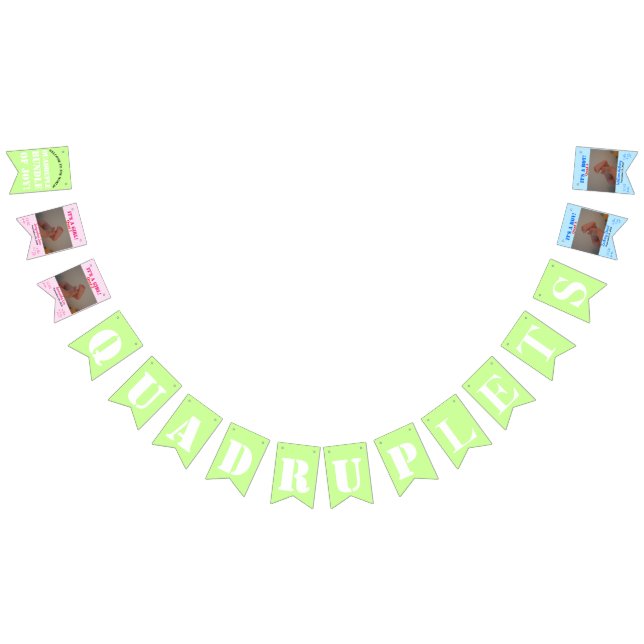 Quadruplet Girl's Boy's Bunting Banner (All)