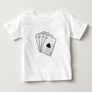 Quadruplets Aces Poker cards at Poker Baby T-Shirt