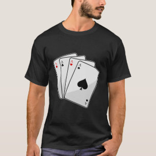 Quadruplets Aces Poker cards at Poker T-Shirt