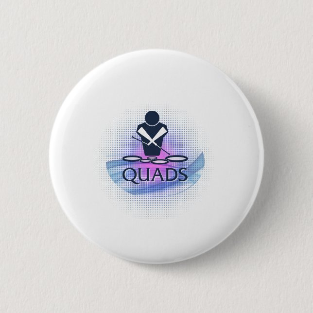 Quads 6 Cm Round Badge (Front)