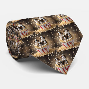 Quads Cavalier Spaniel Puppies In The Popcorn, Tie