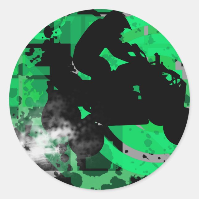 quads. classic round sticker (Front)