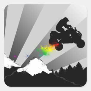 quads dirt trail atv square sticker