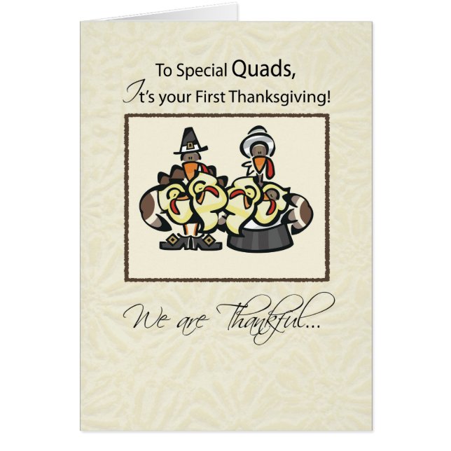 Quads First Thanksgiving Turkey Family (Front)