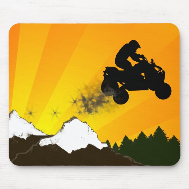 quads. orange sunset. mouse pad (Front)