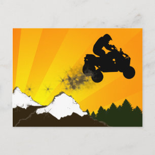 quads. orange sunset. postcard