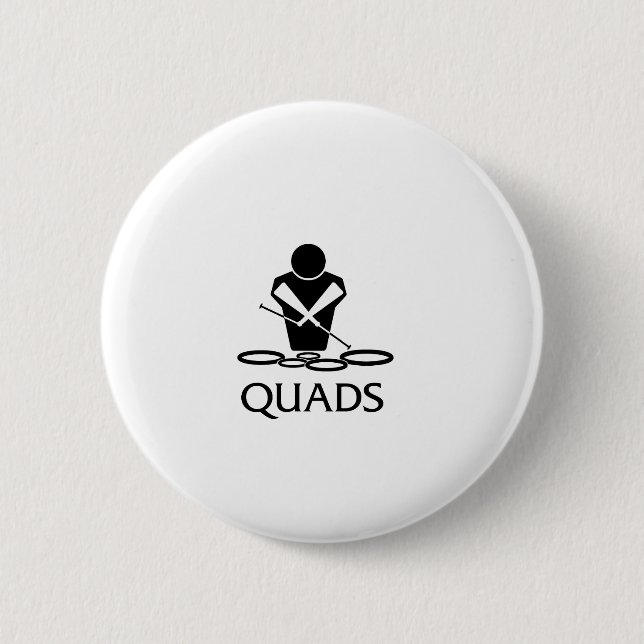 QUADS - Tenor Drums 6 Cm Round Badge (Front)