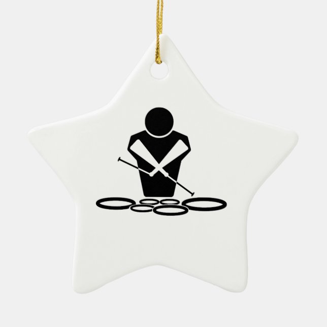 QUADS - TWO SPOCK DRUMS CERAMIC ORNAMENT (Front)