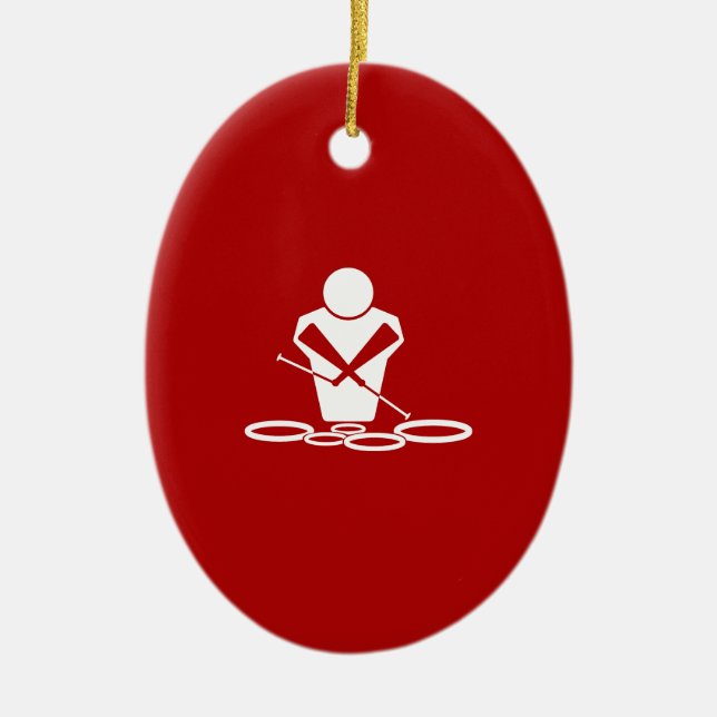 Quads - White - Red Background - Tenors Baby! Ceramic Tree Decoration (Front)