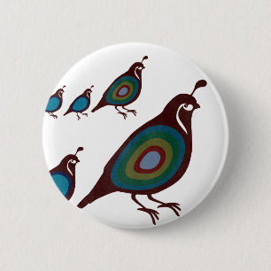 Quail 6 Cm Round Badge