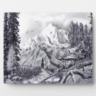 Quail and Mountains Plaque