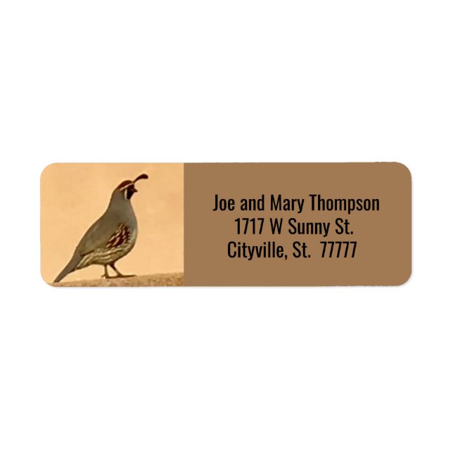 Quail Art Return Address Label (Front)