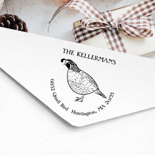 Quail Bird Return Address Rubber Stamp