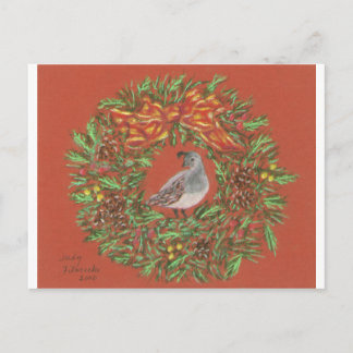quail desert Christmas card