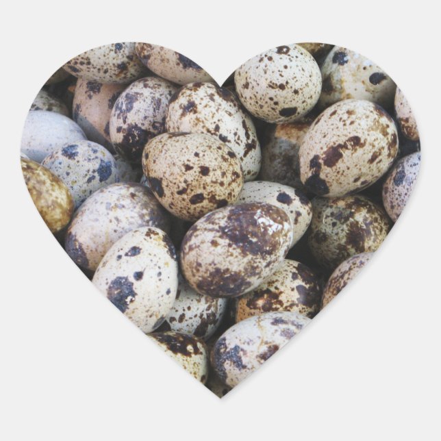 Quail Eggs Heart Sticker (Front)