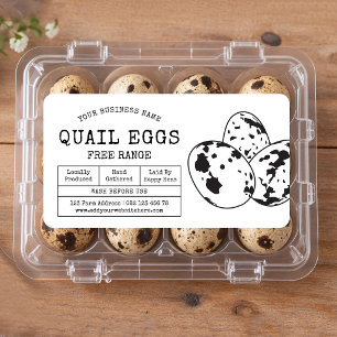 Quail Eggs Packaging Carton Label Rustic Farm