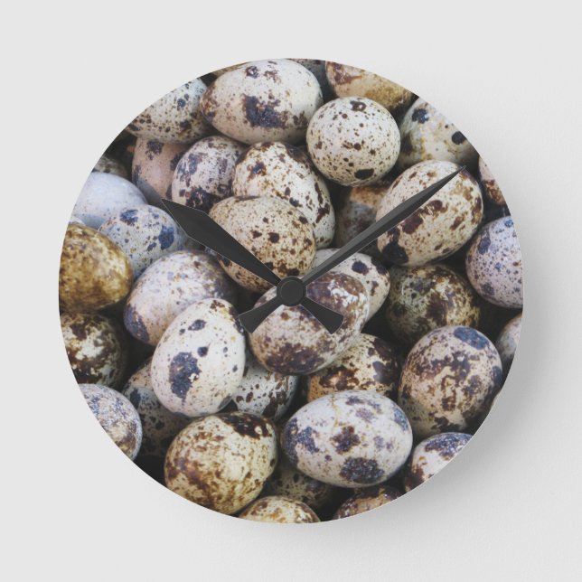 Quail Eggs Round Clock (Front)