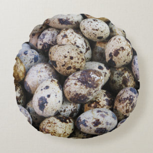 Quail Eggs Round Cushion