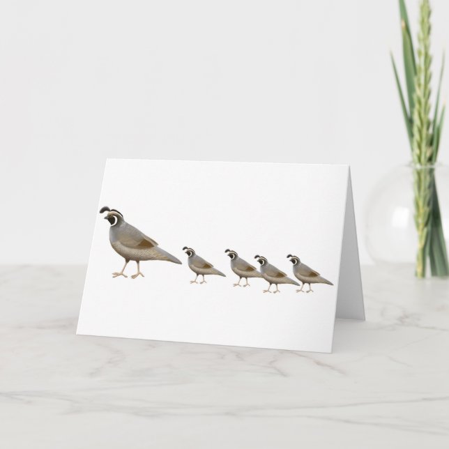Quail Family Greeting Card (Front)