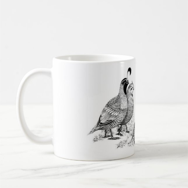 Quail Family Outing Coffee Mug (Left)