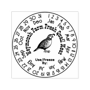 Quail Farm Meat Eggs Freshness Calendar Date #3S Self-inking Stamp