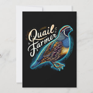 Quail Farmer Holiday Card